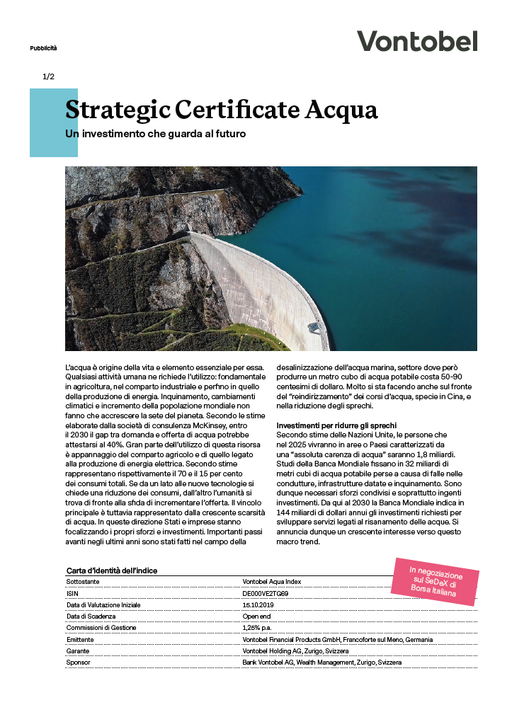 Strategic Certificate Acqua